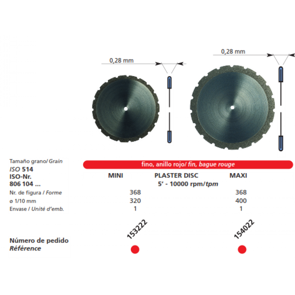 DFS PLASTER DISC MAXI Fine Coarse Grit 40mm