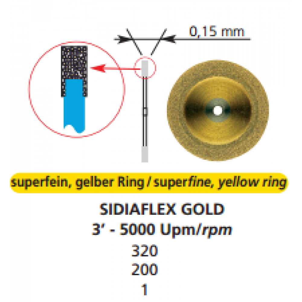 DFS SIDIAFLEX GOLD Super Fine Coarse Grit 20mm