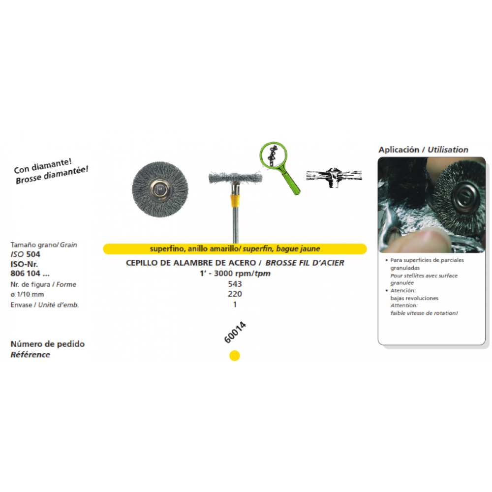 DFS WIRE BRUSH WHEEL Diamond Coarse Grit 22mm