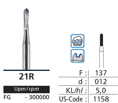 DFS ODON Amal Cut Carbide 21R FG Extra Coarse Grit 0.9 mm