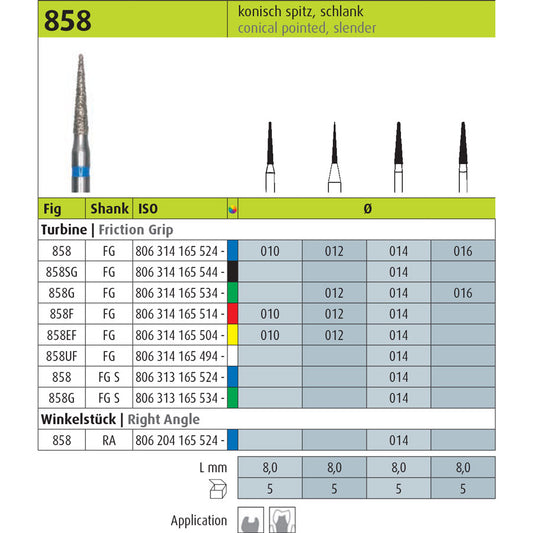 JOTA Diamond Instrument Conical FG 858 (1.2mm)