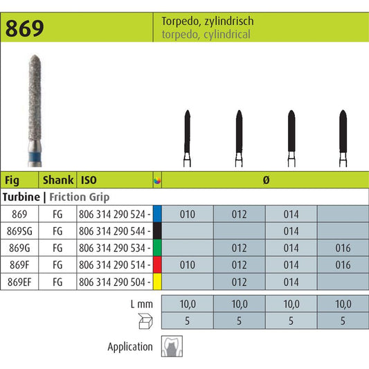 JOTA Diamond Instrument Cylindrical FG 869EF (1.2mm)