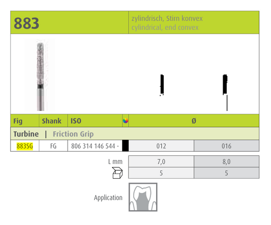 JOTA Diamond Instrument Cylindrical FG 883SG (1.6mm)