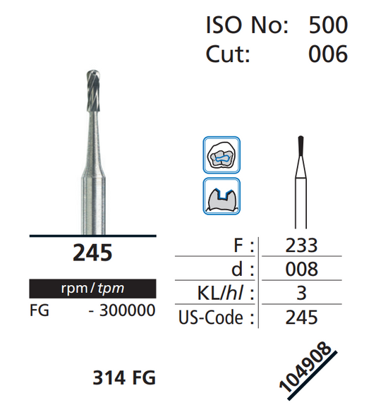 JOTA 834 Diamond Instrument FG Medium Coarse Grit 2.1mm