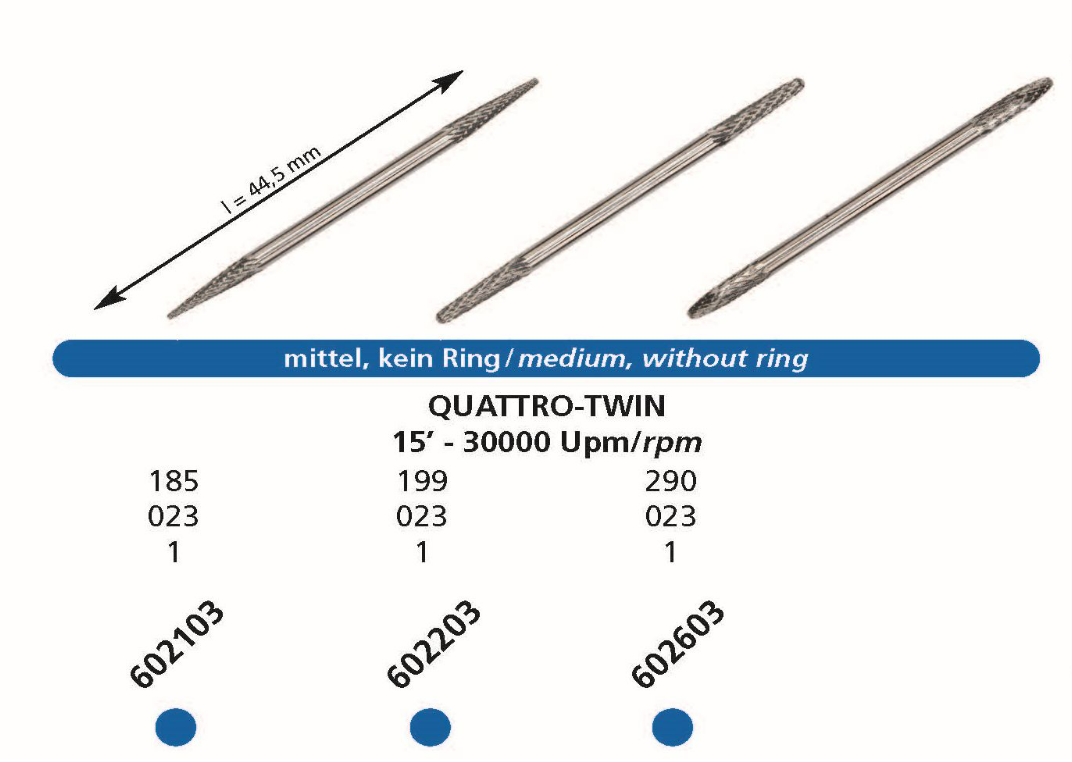 DFS DIADUR QUATTRO TWIN CARBIDE CUTTER Medium Coarse Grit 2.3mm