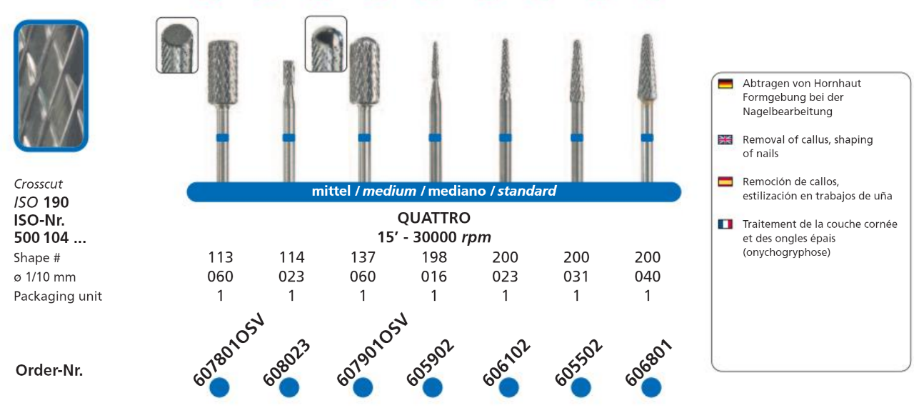 DFS PODO DIADUR QUATTRO Carbide Cutter Safe End