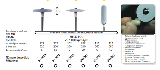 DFS SILCO-POL Rad, VE: 50 St. lose, 1 Mandrell Ultrafine Coarse Grit 22mm