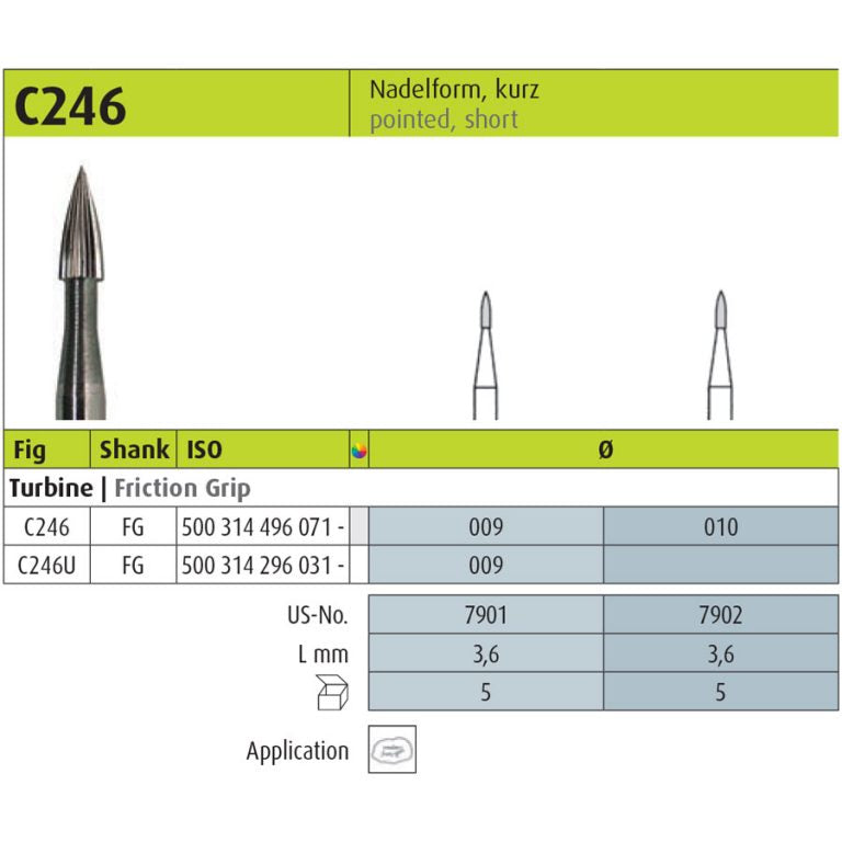 JOTA C246 Carbide Instrument FG 0.9mm US Code: 7901