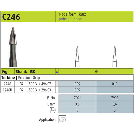 JOTA CARBIDE INSTRUMENT FG 1.0mm US Code: 7902