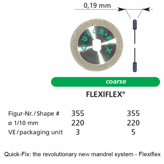 DFS SUPER FLEXIFLEX DIAMOND DISC QUICK FIX Fine Coarse Grit 22mm