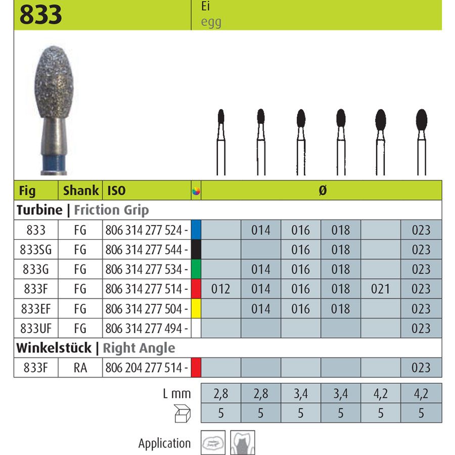 JOTA INSTRUMENTO DE DIAMANTE FG (833F.FG.018)